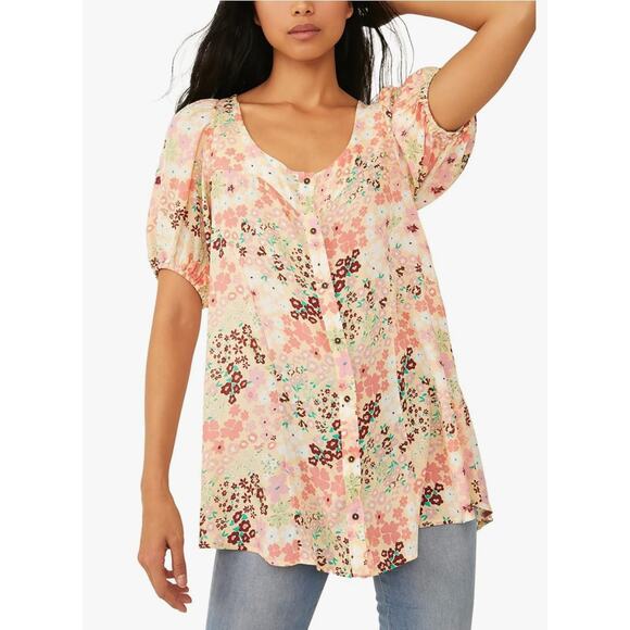 Free People Callie Printed Tunic Vintage Combo SZ S - Picture 1 of 10